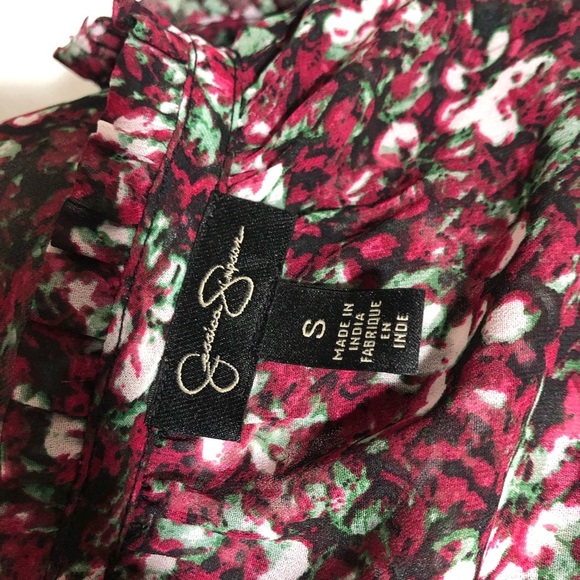 Jessica Simpson Sheer Floral Tunic w/ Lace Tassels & Cut-Outs - Picture 9 of 10